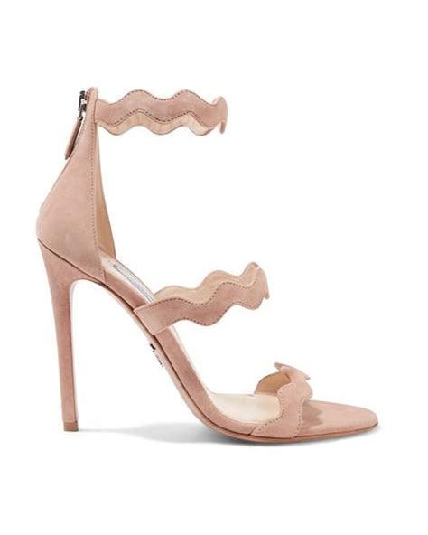 prada 115 scalloped suede sandals|Prada Sandals for Women .